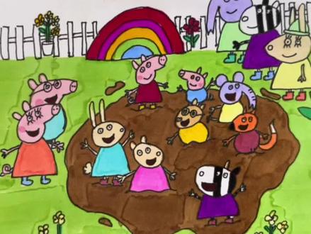 花园简笔画小猪佩奇#简笔画 #小猪佩奇 #一起学画画