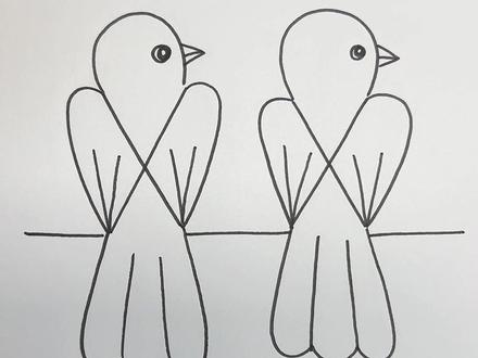 这样画小鸟超简单!#简笔画 #幼儿美术 #绘画 #儿童绘画 #简笔画教程