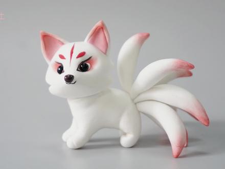 传说中的九尾狐【动物粘土视频】 #粘土教程 #超轻粘土手工 #原创手作 #黏土 #亲子