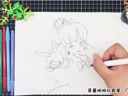 草莓简笔画 巴啦啦小魔仙之飞越彩灵堡