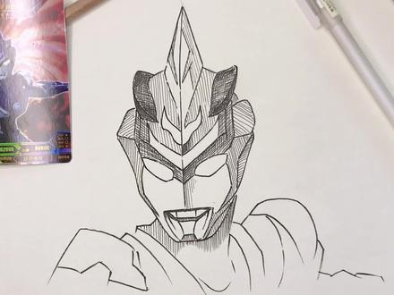 布鲁奥特曼,奥特曼系列线描简笔#画画 #想画就画 #每日一练 @抖音小助手