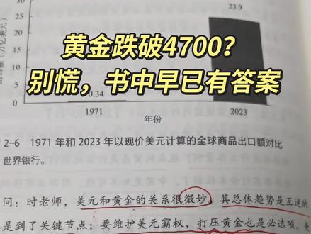 绝了!全都说中了!
金价跌破4700,大家不要慌
时寒冰老师早就把原因讲明白了
美联储不放水,降息预期没了,美元又硬了
之前涨太多,主力资金跑了
各种利空凑一起,金价回调很正常
普通人哪懂这些?
还是得多看书涨认知!
看懂趋势、稳住心态,比瞎操作强100倍
时寒冰这本神书,真的要反复啃!
#读书 #好书分享 #黄金 #认知 #金价持续下跌