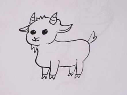 #山羊简笔画 #小动物简笔画 看呀,一只栩栩如生的小山羊来啦!@DOU+小助手