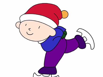 滑冰的小男孩~#简笔画 #绘画过程 #每日一画 #少儿美术