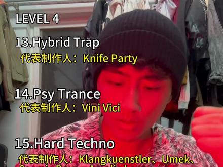 盘点四个level最硬的16种edm曲风#音乐推荐#edm#曲风#电子音乐
