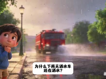 《为什么下雨天洒水车还在洒水?》 为什么下雨天洒水车还在洒水?#科普 #知识 #儿童动画 #十万个为什么 #学习