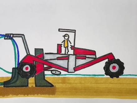 给儿子画车的第三十一天,冷门工程车——蜘蛛犁 #工程车 #简笔画 #简笔画教程 #蜘蛛犁 #科普 #儿童科普 #管线敷设 #厉害了我的车 #灵魂画手 #汽车百科