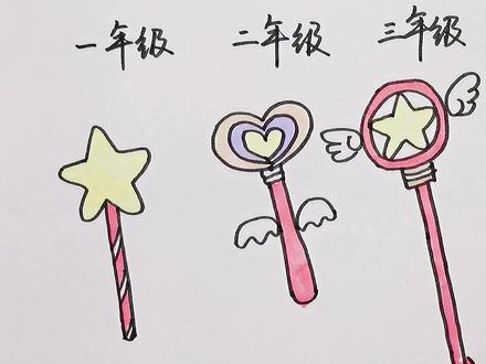 简笔画,不同年级画的魔法棒,你属于哪个年级呢
