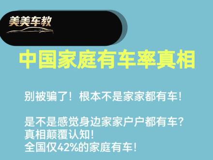 中国家庭有车率真相#汽车 #开车 #汽车知识