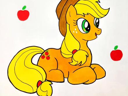 简笔画小马宝莉~苹果嘉儿#育儿简笔画 简笔画#小马宝莉简笔画 #小马宝莉苹果嘉儿 #简笔画教程