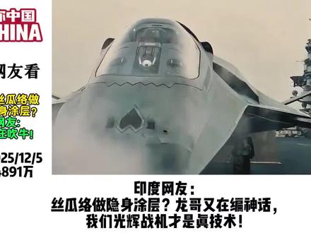 外网看中国用丝瓜络做战机隐身涂层!印度网友:东大又在吹牛!