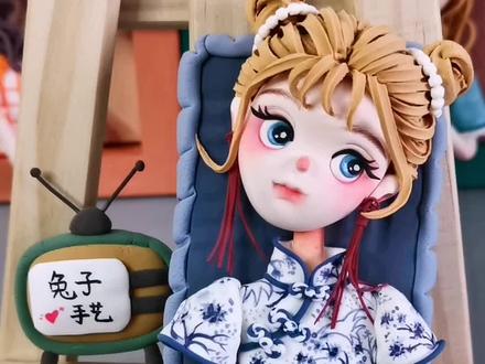 旗袍女孩冰箱贴教程#手工 #超轻粘土 #来图定制 #教程