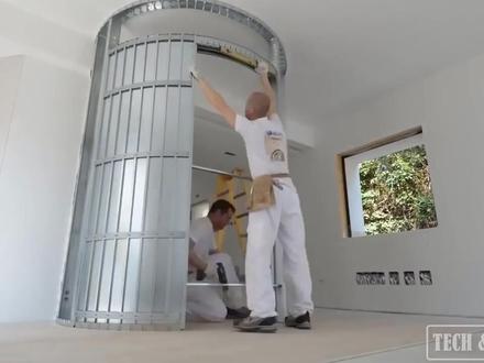 轻钢龙骨打造的弧形小隔断 如何安装一个弧形的推拉门