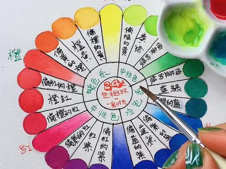 色彩基础|你们要的24色·色相环来了,实力宠粉!#水彩 #水彩调色 #水彩色相环 @抖音小助手 #热门