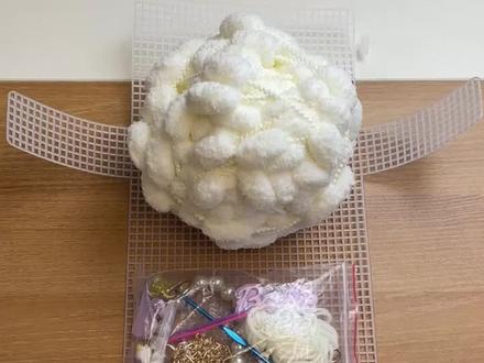 奶油泡芙网格包详细教程,宝子们久等啦ღ( ´・ᴗ・` )比心#少女心好物 #毛线编织 #diy #包包 #礼物 #奶油泡芙网格包 #教程