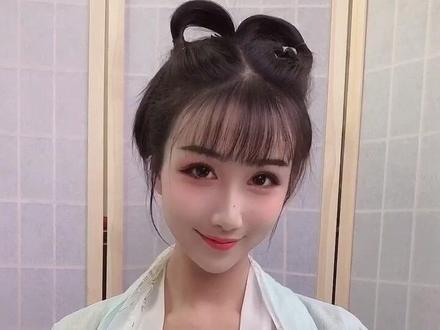 中短发汉服发型教程#汉服发型教程 无发包全真发教程~简单好学~