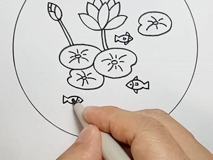 古诗词配简笔画。七月荷花。映日荷花别样红#简笔画 #一起学画画 #儿童简笔画#诗词简笔画#创作灵感