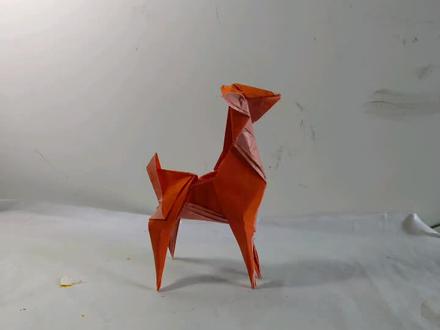 #手工折纸 这期折只鹿吧,很有童话感哦 纸张大小20厘米以上