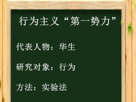 心理学第一势力——行为主义#心理学流派 #每天学习一点点