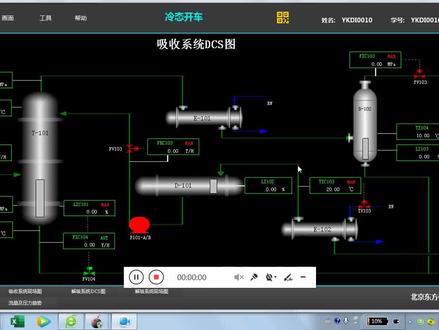 吸收解吸3、DCS东方仿真 。重点工艺参数 #DCS #东方仿真 #吸收解吸 #化工设备