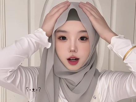 三角巾的四种戴法給老婆们献上~#回族穿搭 #回族小姐姐头巾 #纱巾