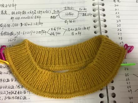 圆领平肩自带袖第五集(右后肩编织引返) #毛衣编织教程 #毛衣教程 #织毛衣 #棒针 #棒针编织 #手工毛衣 #编织基础