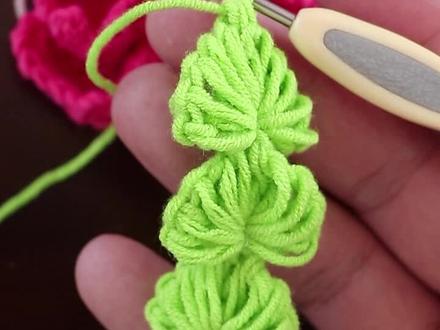 一串串心还能这样钩,更简单。 #手工编织