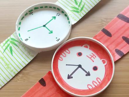 一次性杯子用过不要丢,一起做个简单又可爱的手工手表吧#亲子手工 #幼儿园手工 #创意手工 #废物利用创意手工