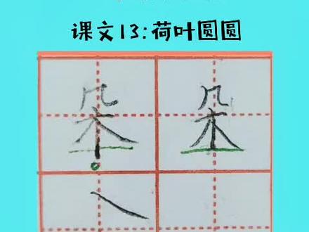 一年级下生字,课文13:荷叶圆圆:朵#硬笔练字 #一年级同步生字 #一起练字