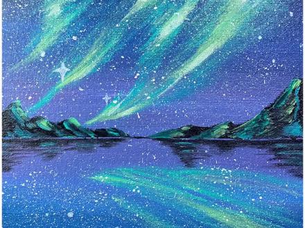 想去冰岛看极光?先画出来吧!#零基础丙烯画 @抖音小助手 #绘画教程