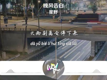 星野 - 晚风告白「我遇见很多人却只想和你慢慢周旋,你什么都不用做就能带走我的思念」(4k Video)【動態歌詞/pīn yīn gē cí】#星野 #晚风告白 #動態歌詞