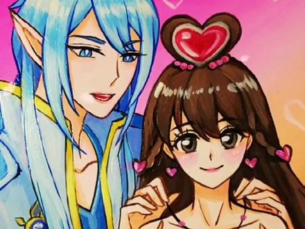 马良画水王子和王默#画画 #学生党 #叶罗丽 #水王子 #王默 @抖音青少年