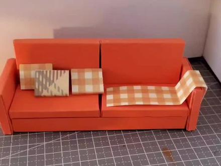 直板做成的立体沙发#手工制作 #纸板 #创意#立体折纸#折纸教程