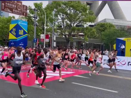 【东现场】倩影赛场:2023上海半马今晨鸣枪!参赛人数恢复历史最高水平,组委会针对高温天做足保障措施#2023上海半程马拉松