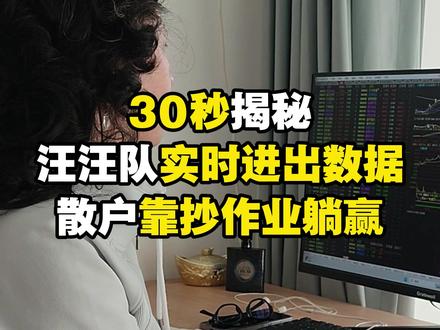 30秒揭秘。汪汪队实时进出数据。散户靠抄作业躺赢