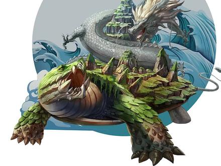 今天画一个青龙绕玄武#画画 #厚涂绘画 #四神兽