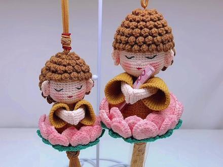 #莲花小佛挂件 小版莲花佛陀视频教程十,头部组装