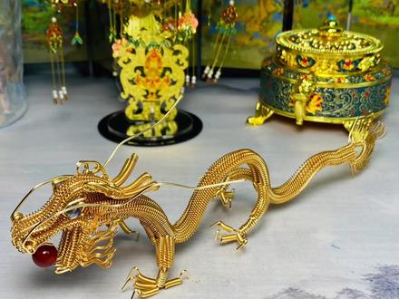 虽然小了一点,但是四舍五入也是一个龙王三太子了!十二生肖系列发冠之生肖龙(第二集)!#大冲冲手工 #簪娘 #花丝工艺 #国风合伙人