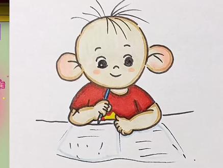 来画可爱的大耳朵图图。#简笔画