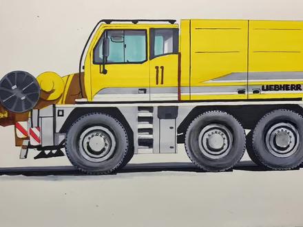 画一台利勃海尔紧凑型轮式起重机 #画画 #起重机 #吊车