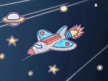 每个男孩都一样有一架宇宙飞船,来吧,满足自己#绘画 #手绘 #画画 #简笔画