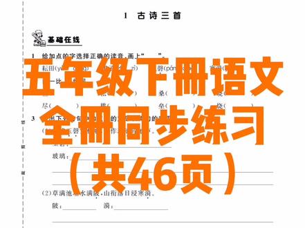 #五年级下册语文 同步练习全册。
