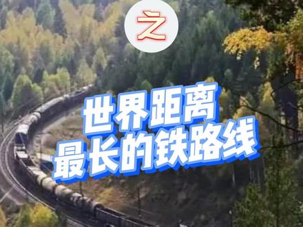 西伯利亚铁路,又称第一亚欧大陆桥,是一连串连接莫斯科和俄罗斯远东地区的铁路网络。全长9,288公里,是世界上最长、横跨时区最多的铁路线。
#世界纪录 #西伯利亚铁路