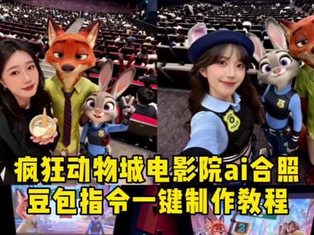 你们都在找的疯狂动物城电影院ai合照豆包指令制作教程来啦!豆包还是太权威了#豆包ai #豆包p图已经nextlevel了 #疯狂动物城 #疯狂动物城ai合照#疯狂动物城2 疯狂动物城ai合照p图指令 豆包p图指令