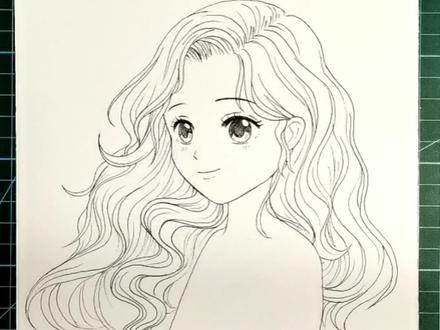 画女生卷发的一些小技巧,二次元动漫人物手绘#动漫 #手绘 #二次元 #画画 #原创