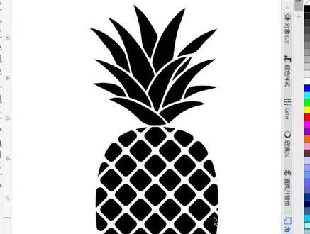 CDR绘制菠萝剪影图案,平面设计教程#平面设#cdr教程#产品设计#品牌设计计