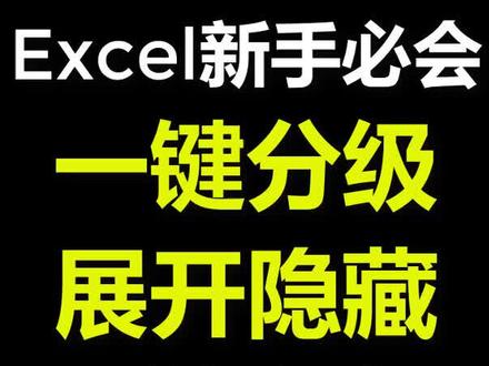 Excel表格教程技巧一键分级显示#excel #excel技巧 #office