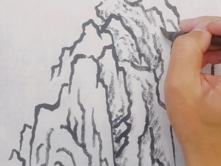 画山主峰法(基础版)#中国画山水 #山水画教程 #国画#我要上热门 #原创