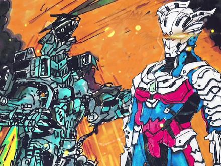 燃爆!爸爸和我画的,机甲赛罗大战机械哥斯拉!#奥特曼简笔画 #哥斯拉简笔画 #手绘 @DOU+小助手