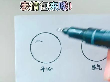 #简笔画 简单可爱的喜怒哀乐表情包来喽!#可爱简笔画